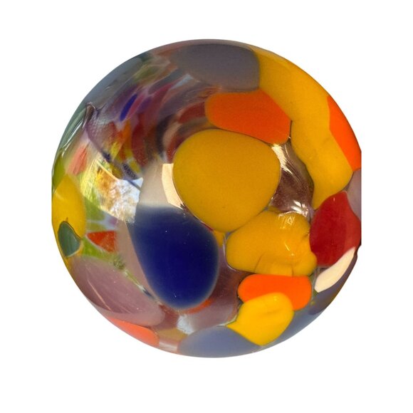 Art Glass Friendship Witch Spirit Ball Ornament Vibrant Multicolor 3½ - Picture 6 of 6